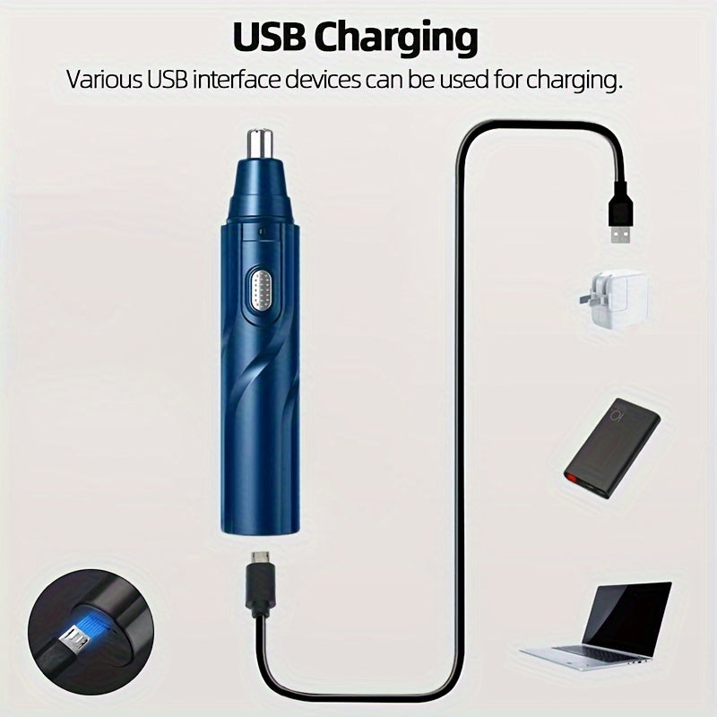Electric Nose Hair Trimmer USB Rechargeable Trimmer For Nose And Ear Hair Nose Hair Shaver For Women And Men Painless Eyebrow And Facial Hair Removal Device