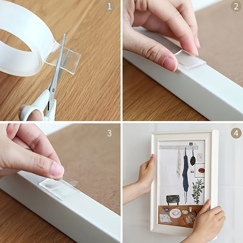 1pc Heavy-Duty Reusable Double-Sided Tape - Strong, Sticky, Traceless, Multipurpose, Removable & Washable for Home, Office & Car