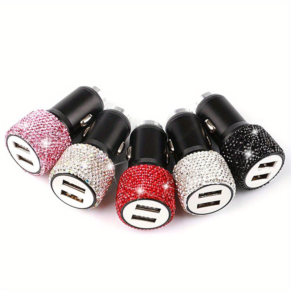 Dual USB Car Charger Blingusb Fast Charging Mobile Phone Adapter on Car IPhone 5V2.1A Dual -end Port Vehicle
