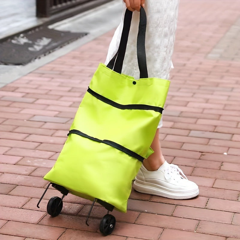1pc Portable Shopping Cart with Wheels Foldable Bag Lightweight Grocery Bag Trolley Heavy Duty Cargo Moving Cart- Best gift for colleagues, friends and family