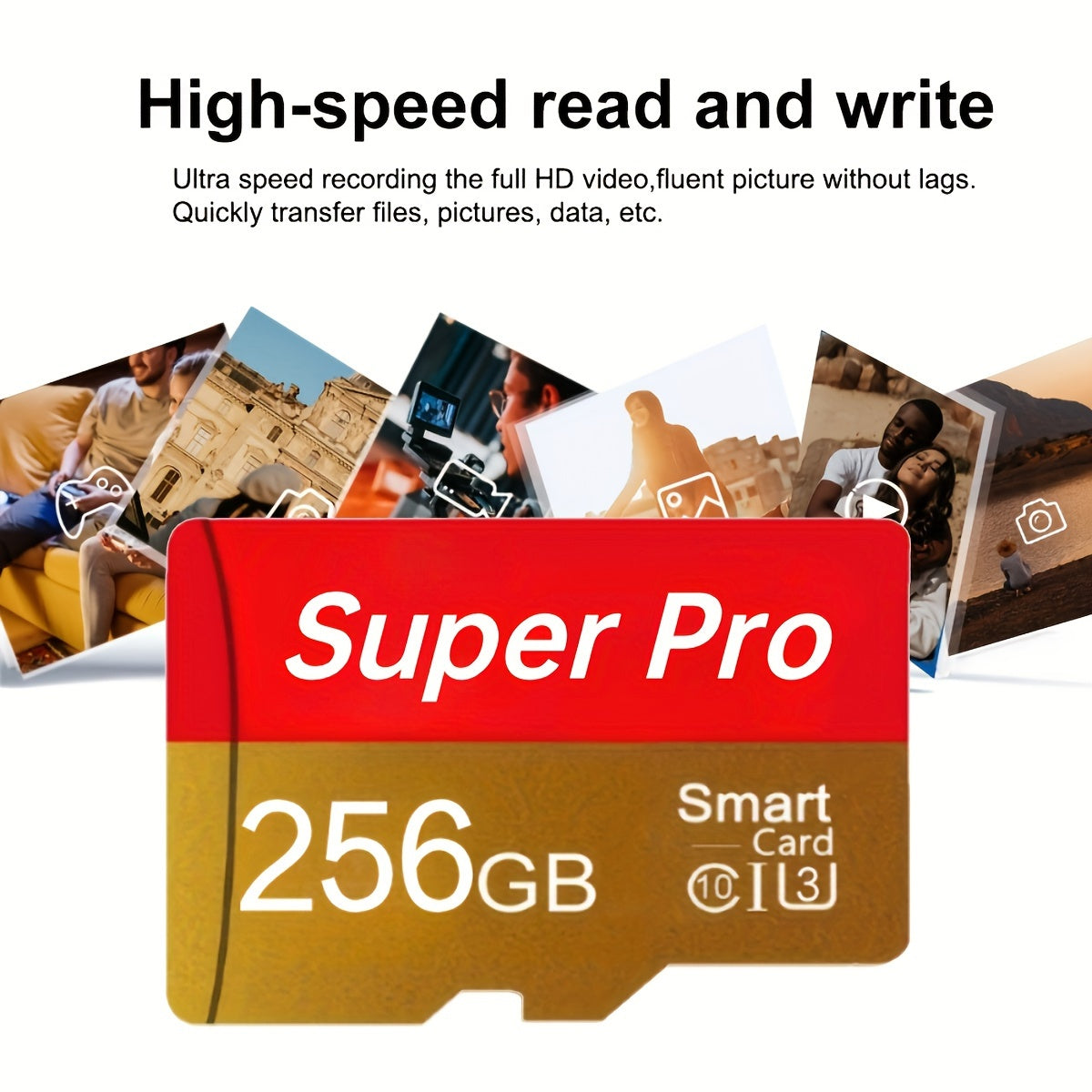 256GB High-Speed Micro SD Card U3, A2, Class 10 - SmartPro 256GB TF Card with SD Adapter, Durable & Strong for Smartphones & Cameras, Micro Sd Card Adapter