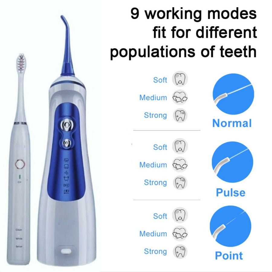 The combination of a toothner and an electric toothbrush is used for braces, bridges, teeth care, multi -functional multi -mode adjustment, Christmas day and Christmas gift.