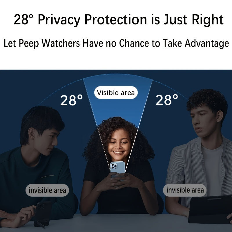 3pcs Privacy Screen Protectors for iPhone 15/14/13/12/11 Pro, XS Max & More - Full Coverage Anti-Spy Tempered Glass Film