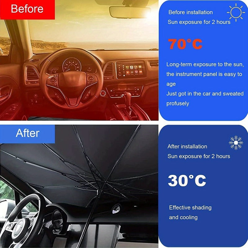 Automobile Windshield Sunshade-foldable Automobile Umbrella Sunshade, Anti-ultraviolet Car Front Window (heat Protection) Windshield Cover- Best gift for colleagues, friends and family