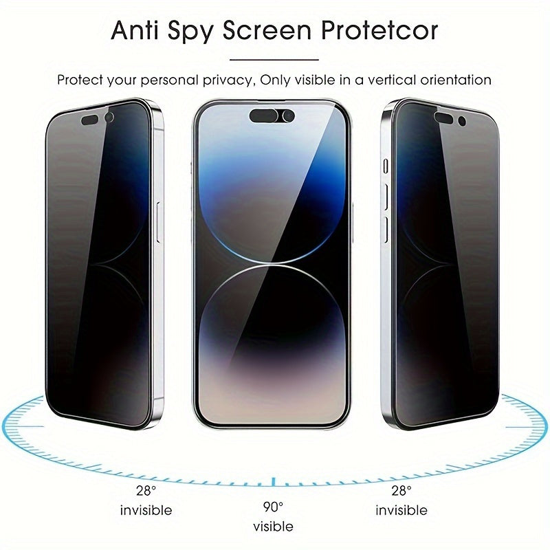 3pcs Privacy Tempered Glass Screen Protection Film and Camera Lens Protector, Suitable for iPhone 16/15/14/13/12/11-/Pro/plus/Pro Max/X/XS/XRProtect Your Privacy and Keep Your Phone Safe