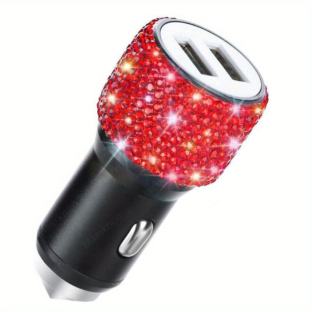 Dual USB Car Charger Blingusb Fast Charging Mobile Phone Adapter on Car IPhone 5V2.1A Dual -end Port Vehicle