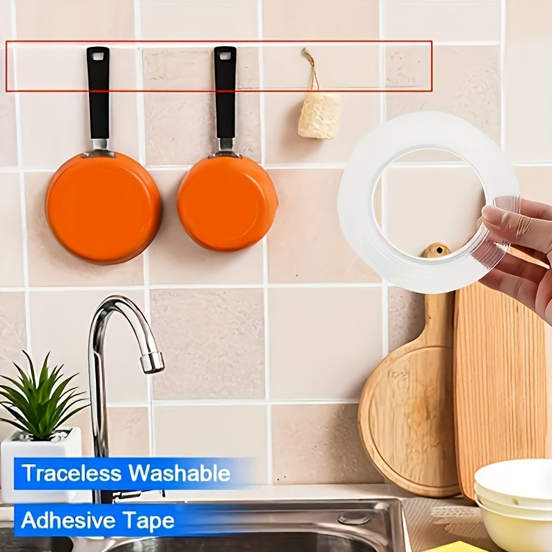 1pc Heavy-Duty Reusable Double-Sided Tape - Strong, Sticky, Traceless, Multipurpose, Removable & Washable for Home, Office & Car