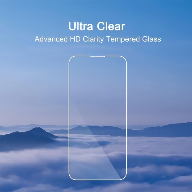 for iPhone 15/14/13/12/11 Pro Max, 16 Pro, 7/8/SE/XS/XR Phone Glass Screen Protector Set,HD Ultra thin, Anti fingerprint, Shatterproof, Compatible with Cases, 99.9 Transparency, 3pcs Set