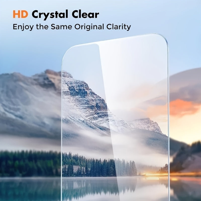 for iPhone 15/14/13/12/11 Pro Max, 16 Pro, 7/8/SE/XS/XR Phone Glass Screen Protector Set,HD Ultra thin, Anti fingerprint, Shatterproof, Compatible with Cases, 99.9 Transparency, 3pcs Set