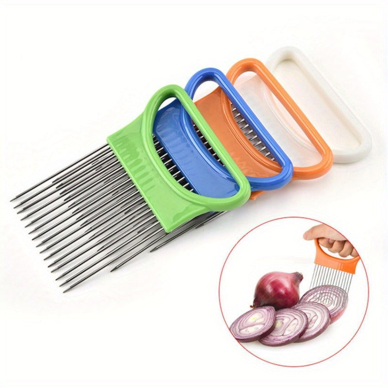 1pcs Stainless Steel Onion Slicer & Meat Needle - Versatile Kitchen Tool For Fruits, Vegetables & More Vegetable Slicer Slicer For Food And Vegetables-Perfect as a gift for friends and family
