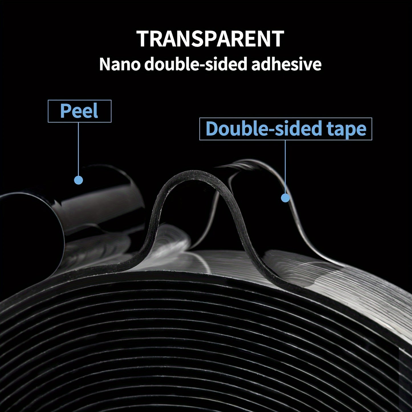 1pc Heavy-Duty Reusable Double-Sided Tape - Strong, Sticky, Traceless, Multipurpose, Removable & Washable for Home, Office & Car