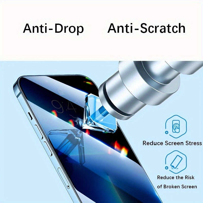 3pcs Privacy Screen Protectors for iPhone 15/14/13/12/11 Pro, XS Max & More - Full Coverage Anti-Spy Tempered Glass Film