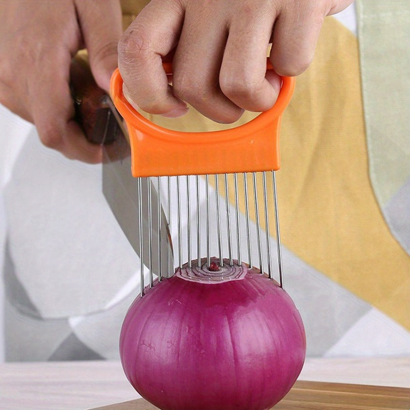 1pcs Stainless Steel Onion Slicer & Meat Needle - Versatile Kitchen Tool For Fruits, Vegetables & More Vegetable Slicer Slicer For Food And Vegetables-Perfect as a gift for friends and family