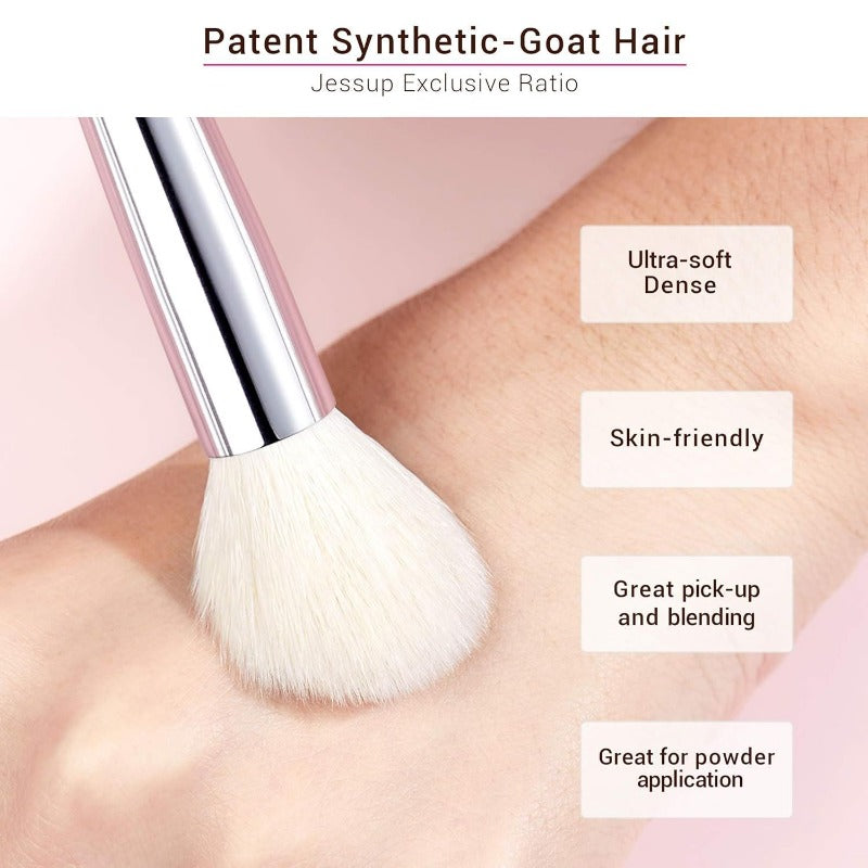 Soft Nylon Bristle Makeup Brush Set - Unscented ABS Handle, Professional Cosmetic Brushes for Foundation, Blush, Highlight, Powder, Contouring, Eyeshadow Dotting - Durable & Wear-Resistant