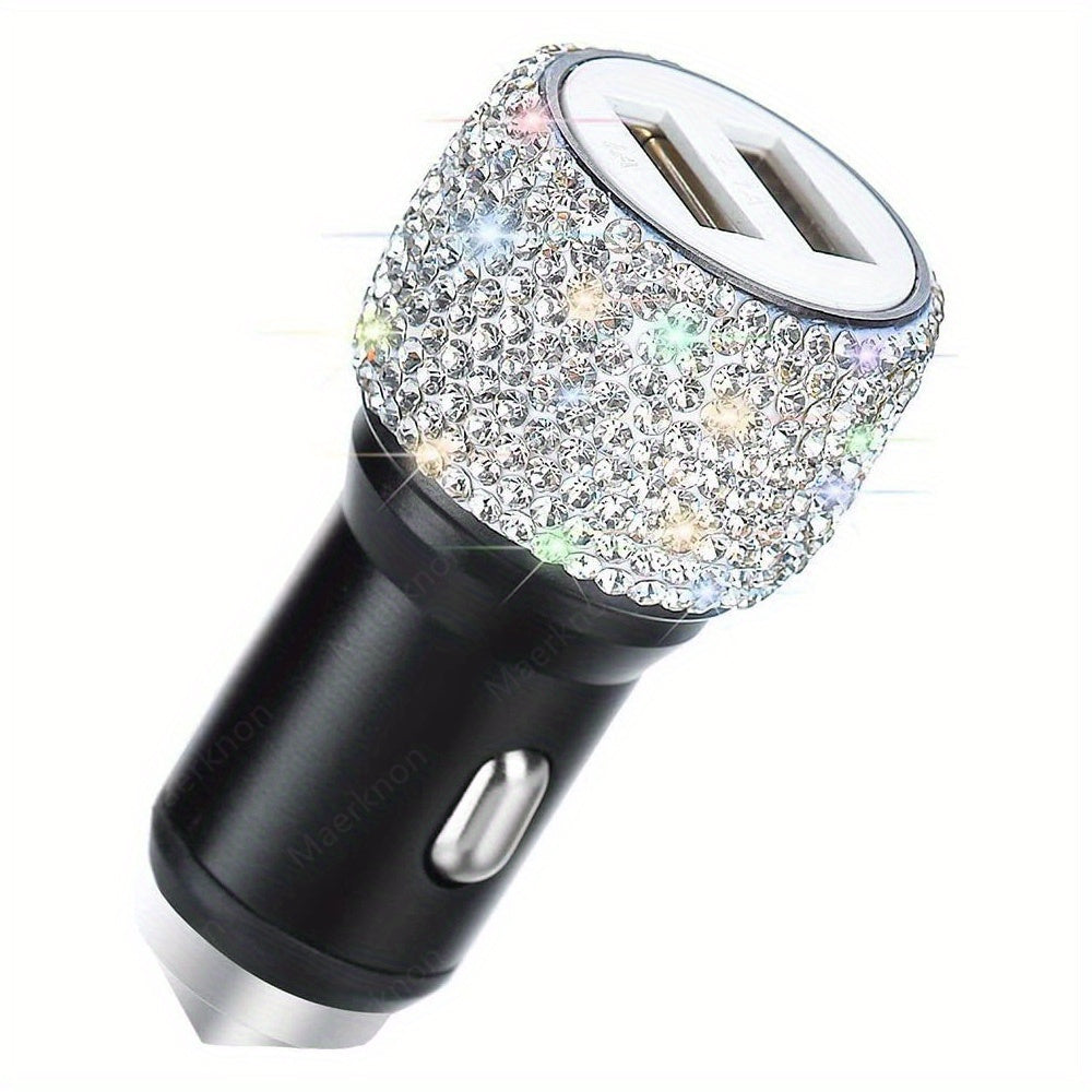 Dual USB Car Charger Blingusb Fast Charging Mobile Phone Adapter on Car IPhone 5V2.1A Dual -end Port Vehicle