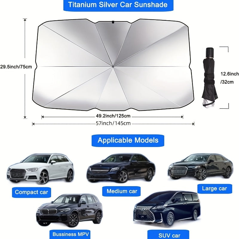 Automobile Windshield Sunshade-foldable Automobile Umbrella Sunshade, Anti-ultraviolet Car Front Window (heat Protection) Windshield Cover- Best gift for colleagues, friends and family
