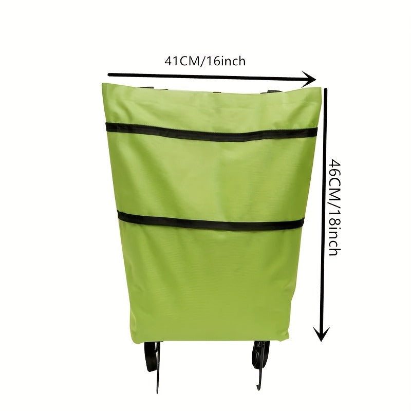 1pc Portable Shopping Cart with Wheels Foldable Bag Lightweight Grocery Bag Trolley Heavy Duty Cargo Moving Cart- Best gift for colleagues, friends and family