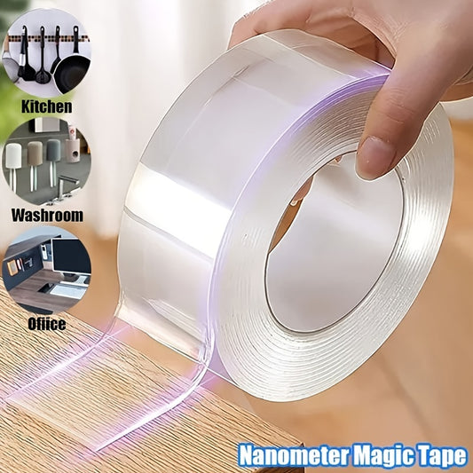 1pc Heavy-Duty Reusable Double-Sided Tape - Strong, Sticky, Traceless, Multipurpose, Removable & Washable for Home, Office & Car