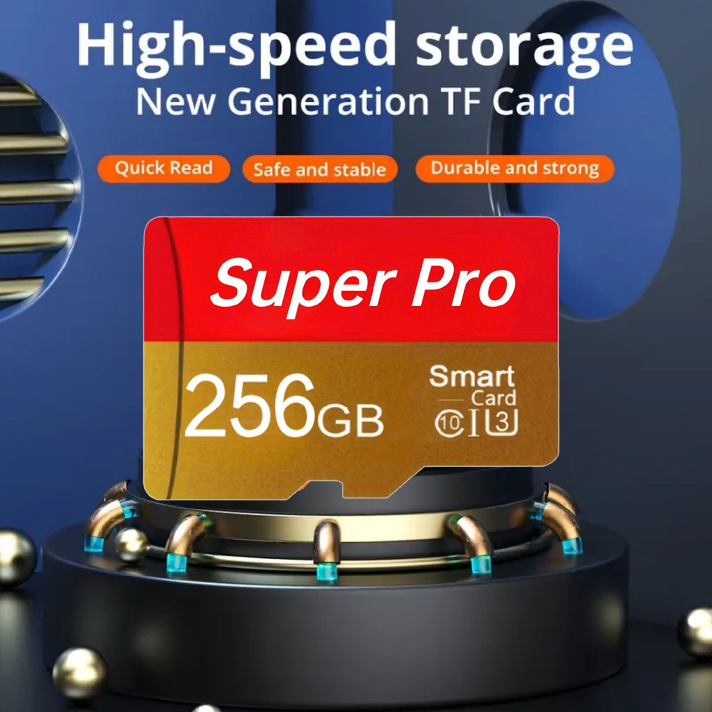 256GB High-Speed Micro SD Card U3, A2, Class 10 - SmartPro 256GB TF Card with SD Adapter, Durable & Strong for Smartphones & Cameras, Micro Sd Card Adapter