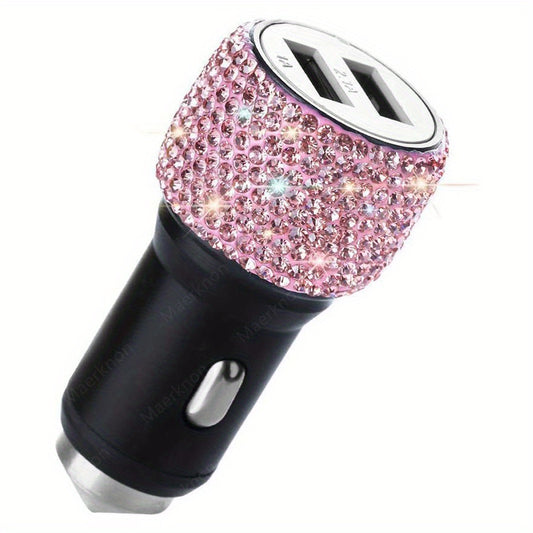 Dual USB Car Charger Blingusb Fast Charging Mobile Phone Adapter on Car IPhone 5V2.1A Dual -end Port Vehicle