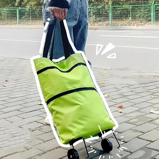 1pc Portable Shopping Cart with Wheels Foldable Bag Lightweight Grocery Bag Trolley Heavy Duty Cargo Moving Cart- Best gift for colleagues, friends and family