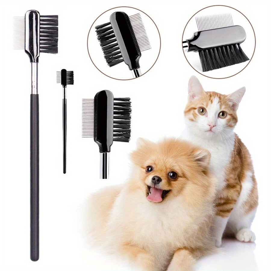 Pet Eye Comb Pet Tear Stain Remover Brush Double-Sided Eye Grooming Brush Removing Crust Mucus For Small Pet Cat Dog Supplies